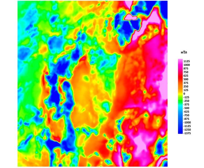 Карта аномального магнитного поля