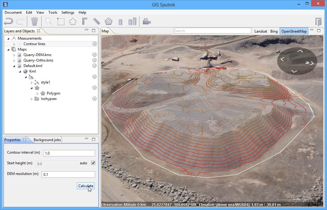 Build contour lines with Sputnik GIS